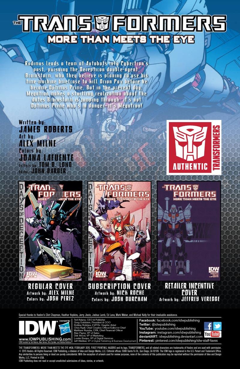 IDW Transformers: More Than Meets the Eye #38 Review