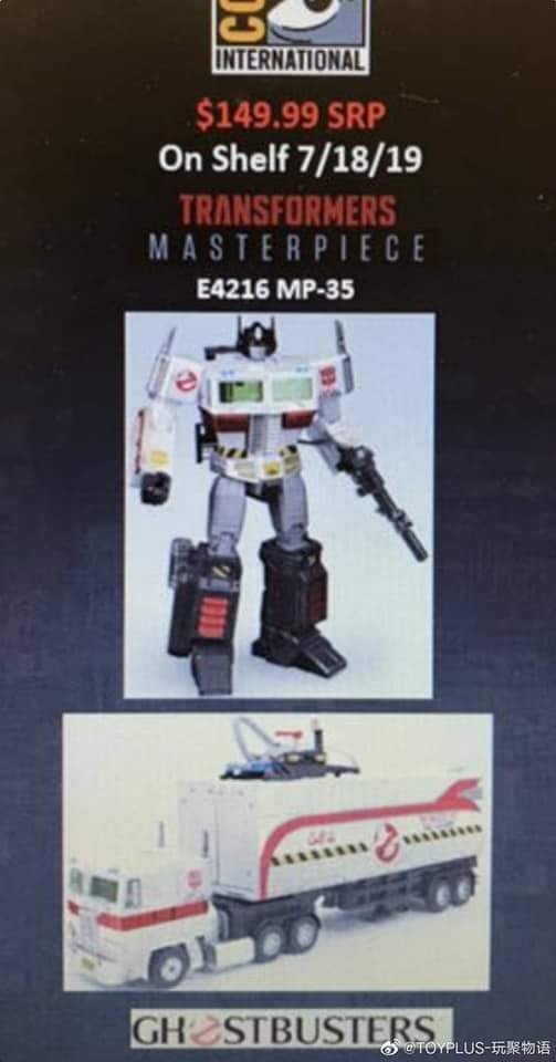 Transformers Masterpiece Ghostbusters MP-10G Optimus Prime Ecto-35 Edition SDCC 2019