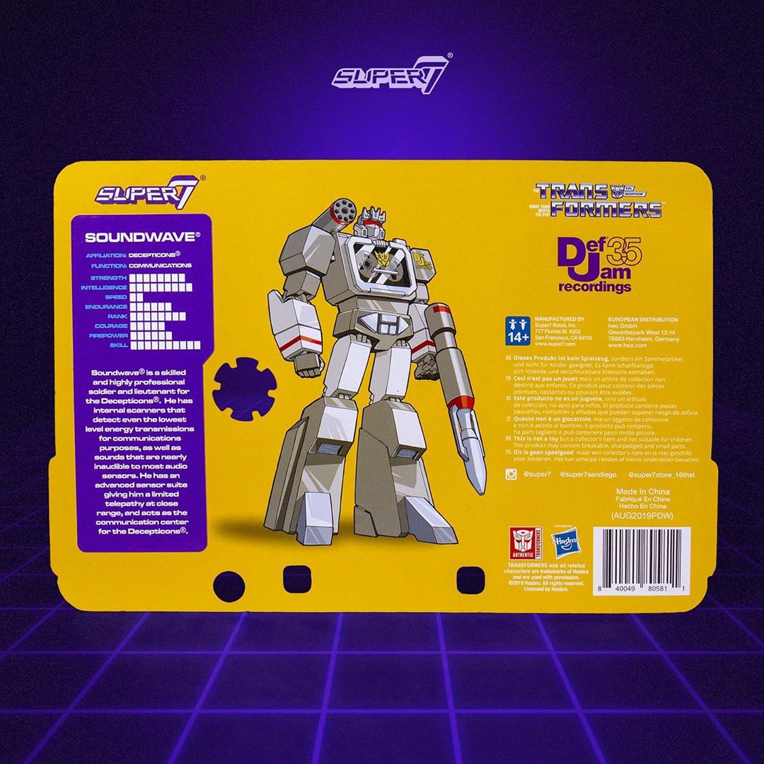Super 7 Transformers Def Jam G1 Soundwave Special Edition - ReAction Figure