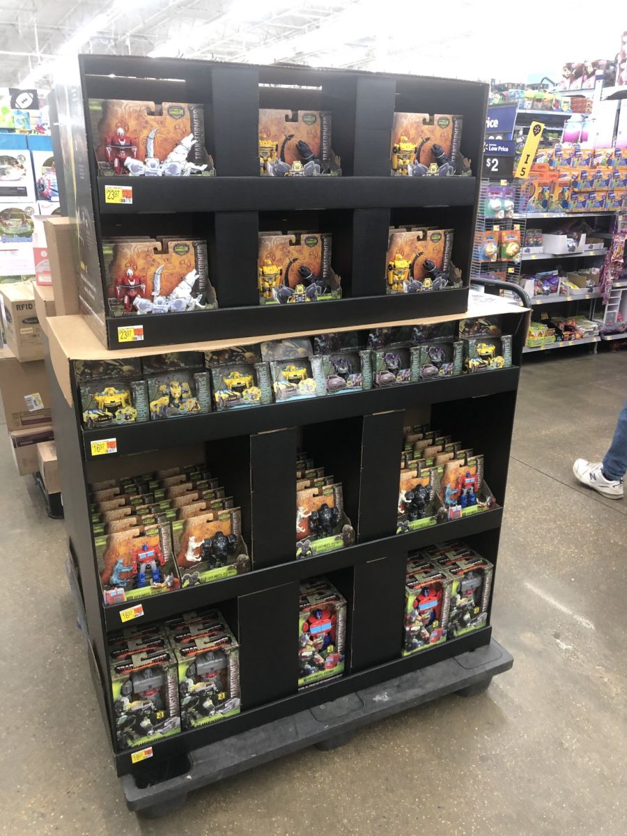 Transformers Rise of the Beasts Floor Displays Invading Walmart