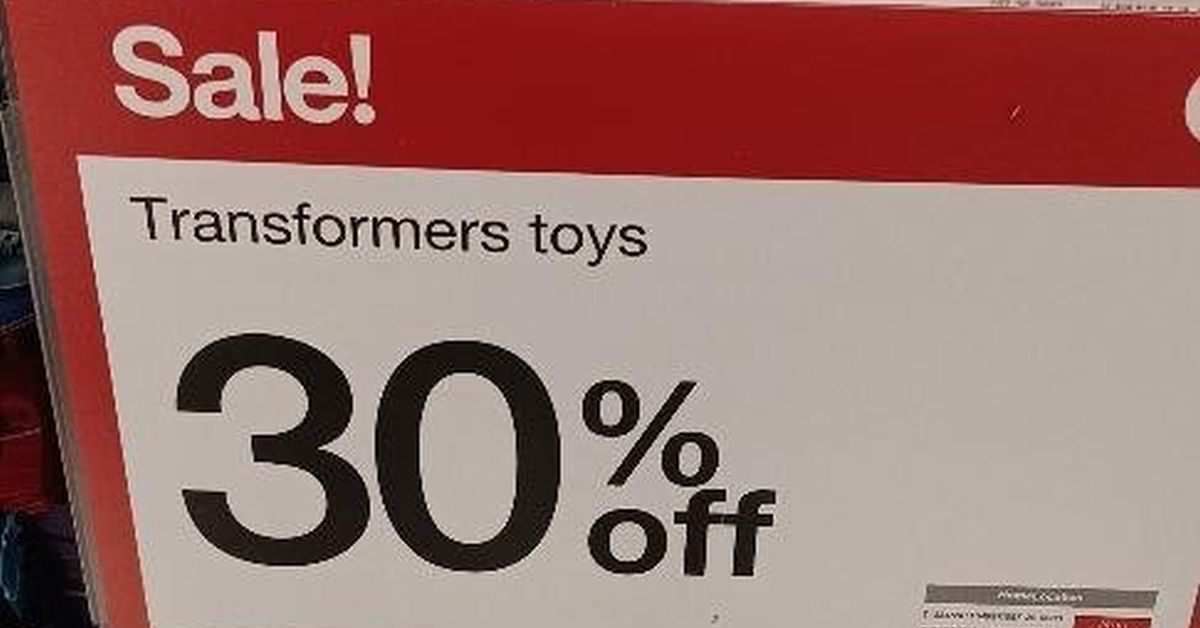 Big Target Deal 30% Off All Transformers