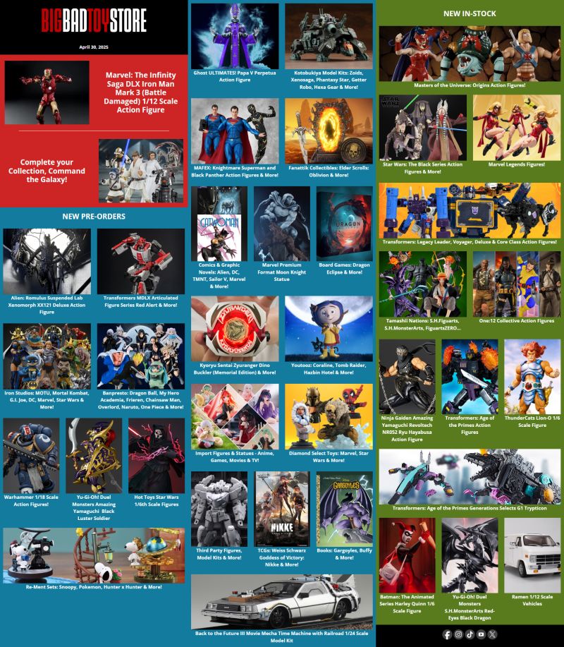 BBTS News: Iron Man, Alien, Transformers, Banpresto, Warhammer, Ghost, MOTU, Star Wars & More!
