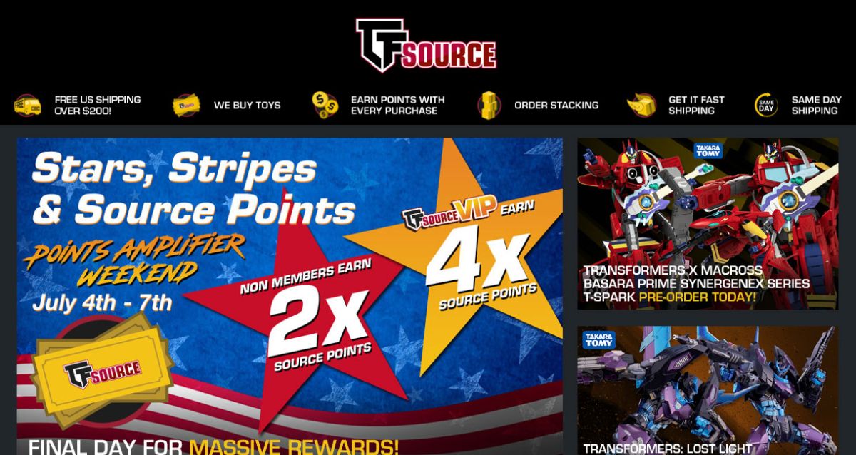 TFSource News - Final Day for Massive Rewards! Stars, Stripes and Source Points Multiplier Weekend!