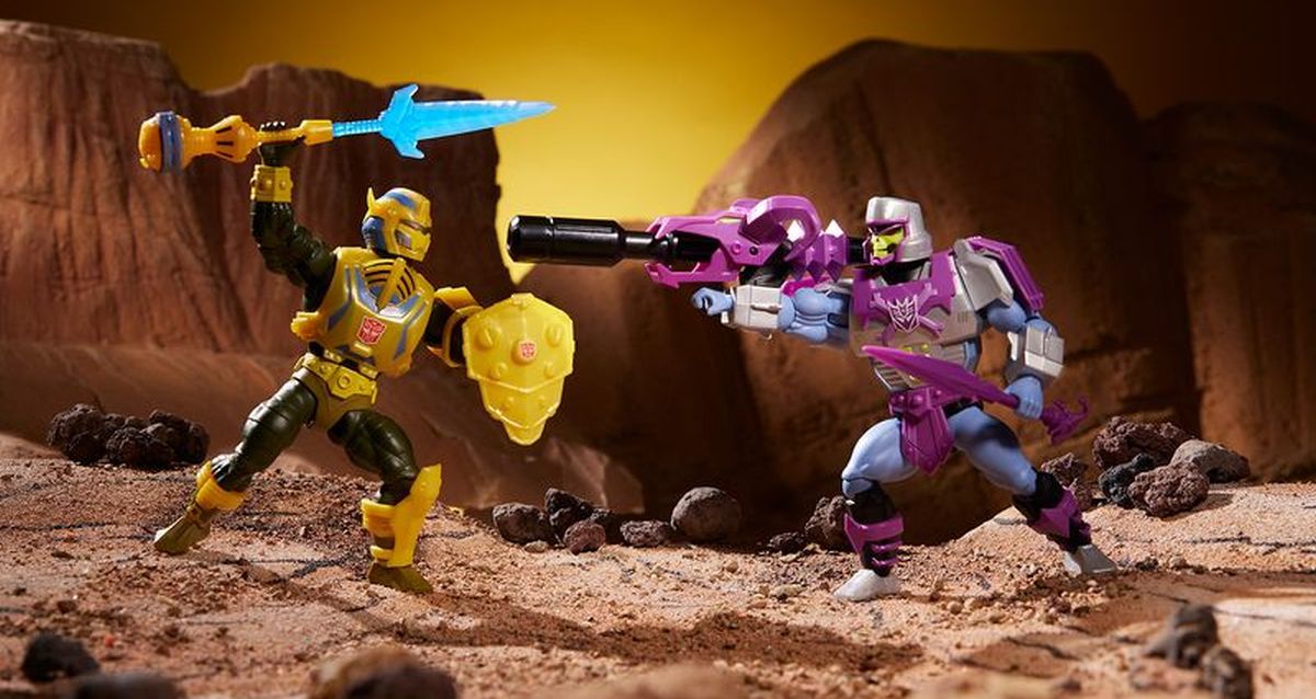 MOTU Origins x Transformers Megatron Armor Skeletor, Bumblebee Armor Man At Arms Figures Revealed at SDCC 2025