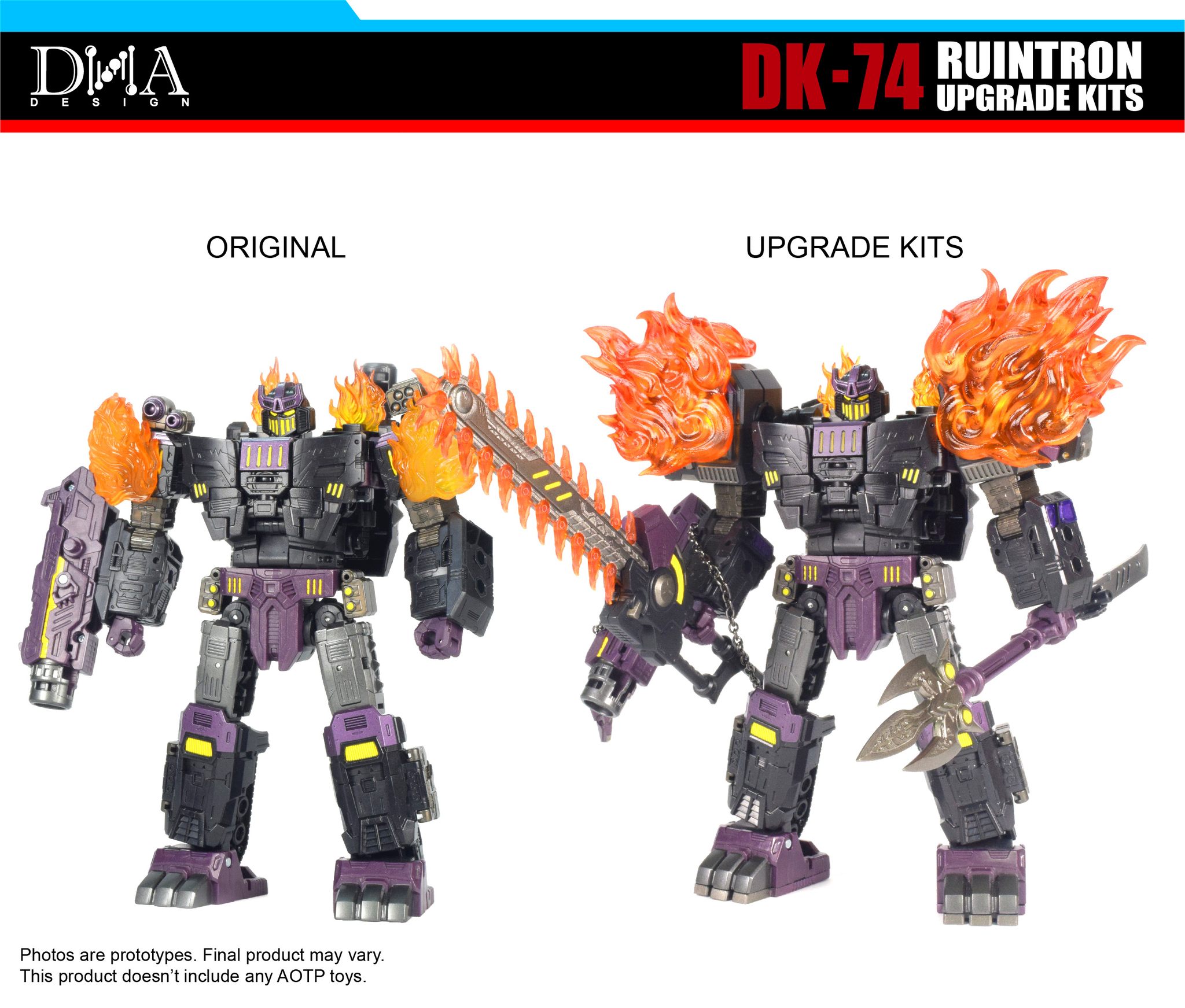 DNA Design DK-74 Ruintron Megatronus The Fallen Upgrade Kits
