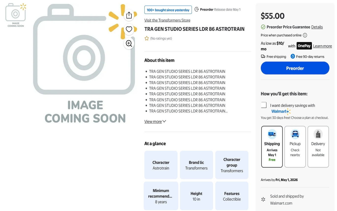 86 Astrotrain Leader Class Leaked Preorders For Transformers Studio Series Release!