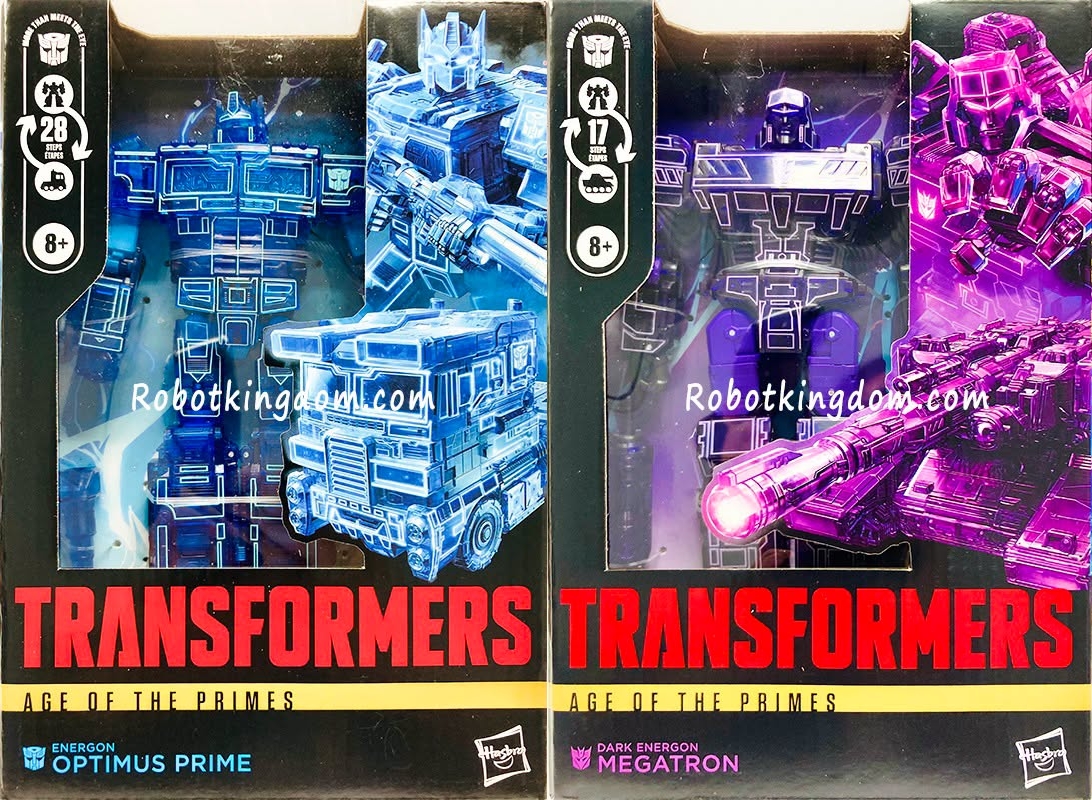 Energon Optimus Prime, Dark Energon Megatron Transformers Age Of The Primes Box Images