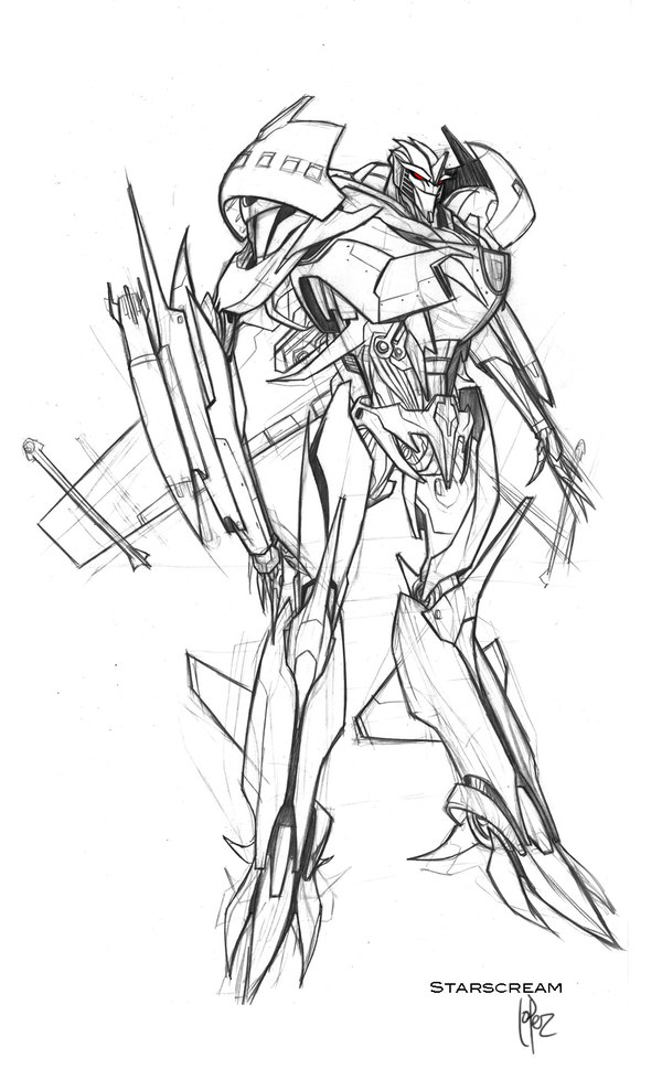 Transformers Prime Starscream Concept Sketch Jose Lopez (2 of 3)