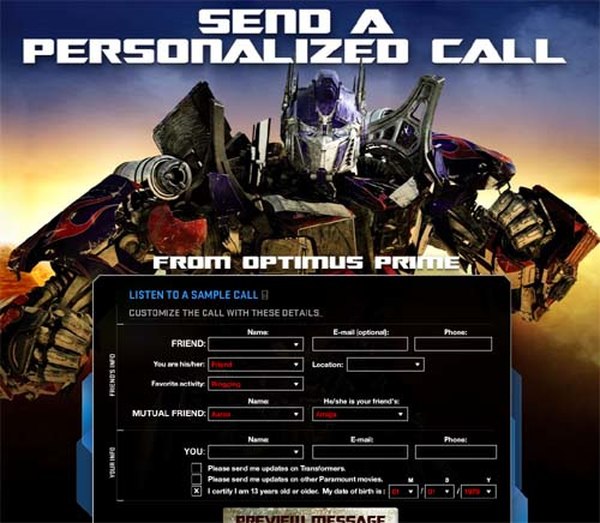 Optimus Prime Call (1 of 2)