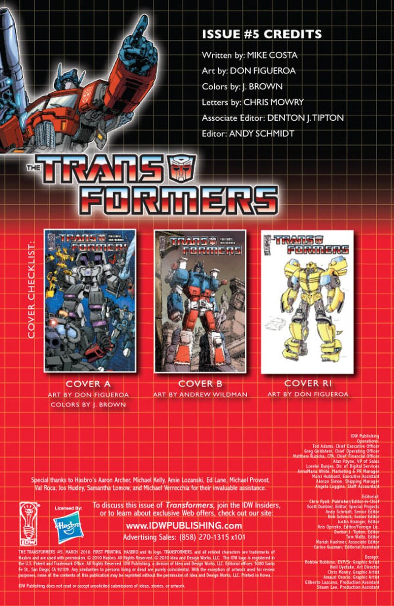 Transformers Ongoing No. 5 Comic Preview