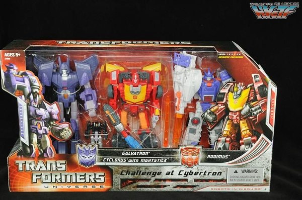 Classics Challenge at Cybertron Cyclonus, Galvatron & Rodimus 3-Pack In the Box 
