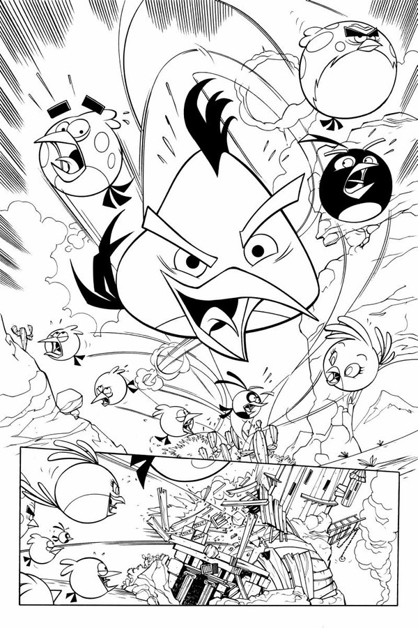 Three Page Angry Birds: Transformers Previews Shows In Progress Page Art From Upcoming Crossover Title