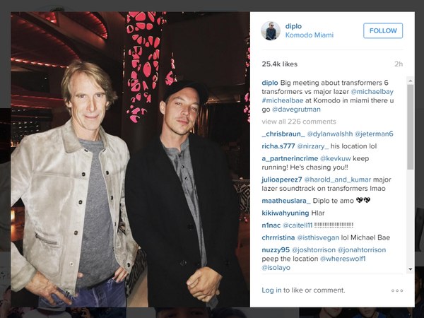 Transformers 6 - Music Artist Diplo In Talks With Michael Bay?