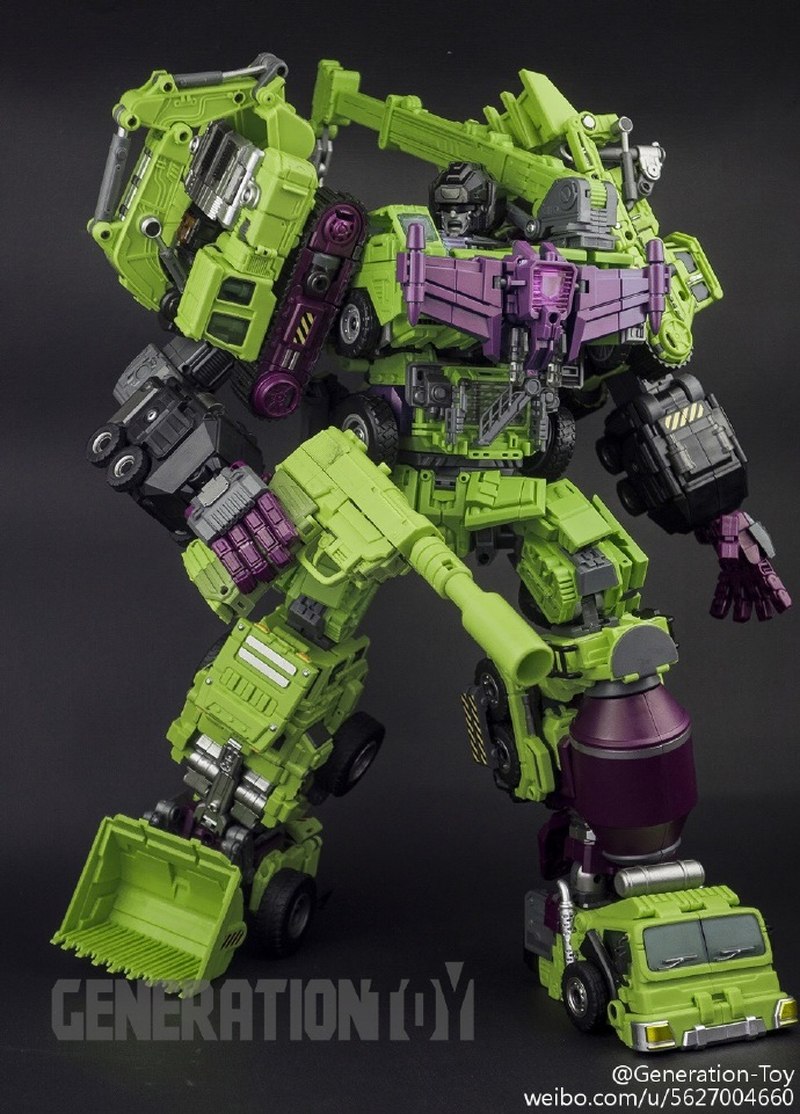 Generation Toy Gravity Builder - Color Photos Of Latest Unofficial  Devastator Figure