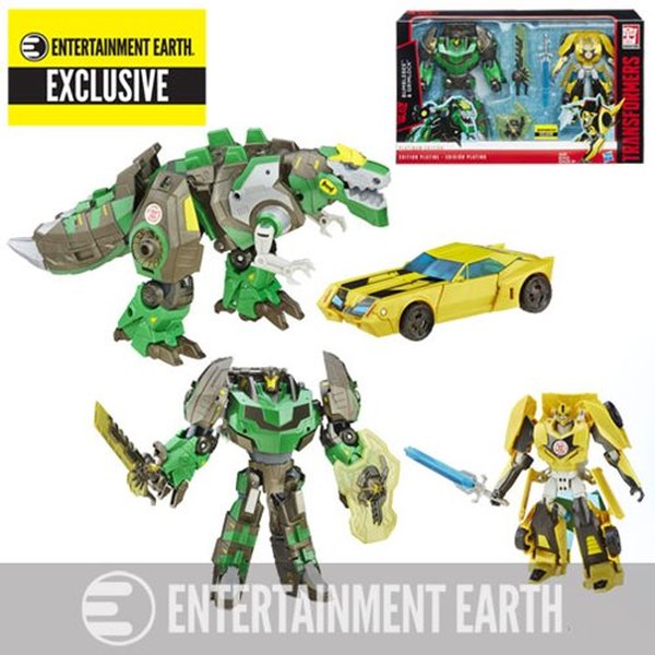 Robots In Disguise Platinum Edition Grimlock & Bumblebee Exclusive In-Stock At Entertainment Earth