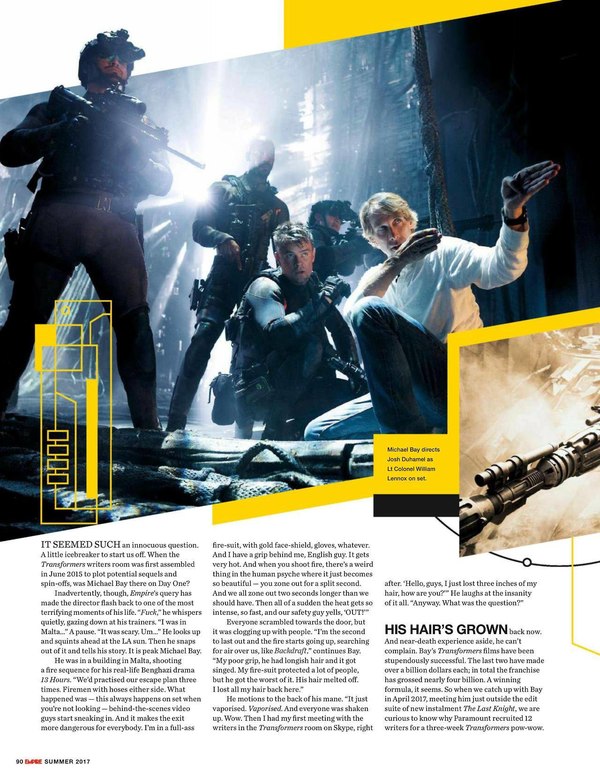 Transformers The Last Knight Empire Magazine Article Scans  (1 of 4)
