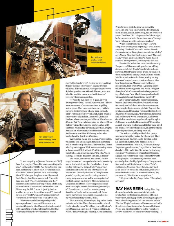 Transformers The Last Knight Empire Magazine Article Scans  (2 of 4)