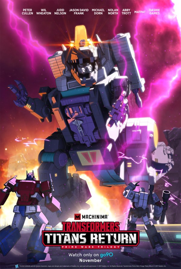 Machinima Titans Return Poster and Mistress of Flame, Trypticon, Megatron, Metroplex Preview Images