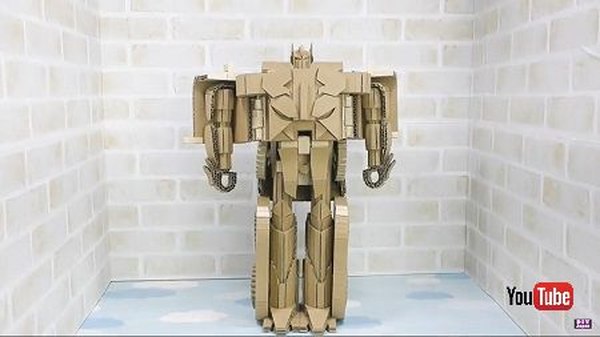 One-Step Changer Optimus Prime, Cardboard Edition - YouTube Video Showing Handcrafted Simple Change Transformer