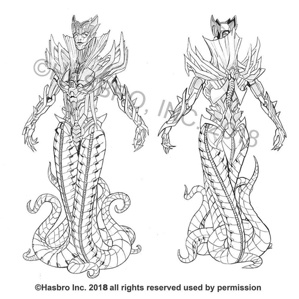 Transformers: The Last Knight - Ken Christiansen Concept Art For Quintessa Figure From Infernocus Set