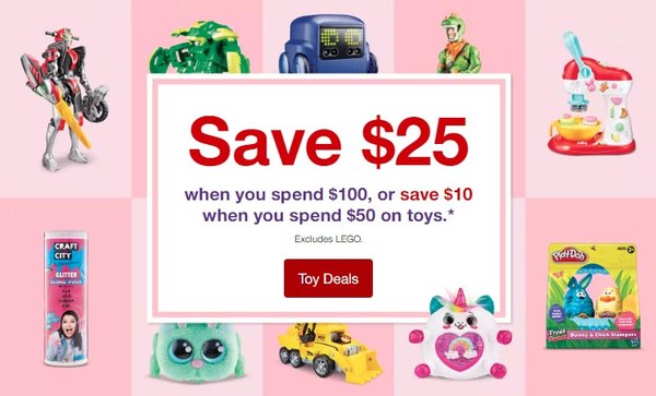 target 25 off 100 toys