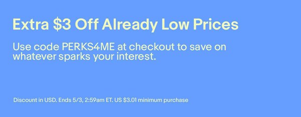 DEAL: $3 Off Anything Over $3 on Ebay 