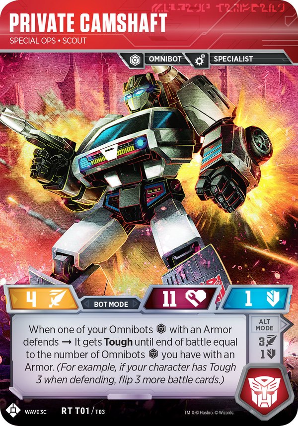 SDCC 2019 - Transformers TCG Omnibots Convention Pack Card Art Revealed For Camshaft, Downshift, & Overdrive