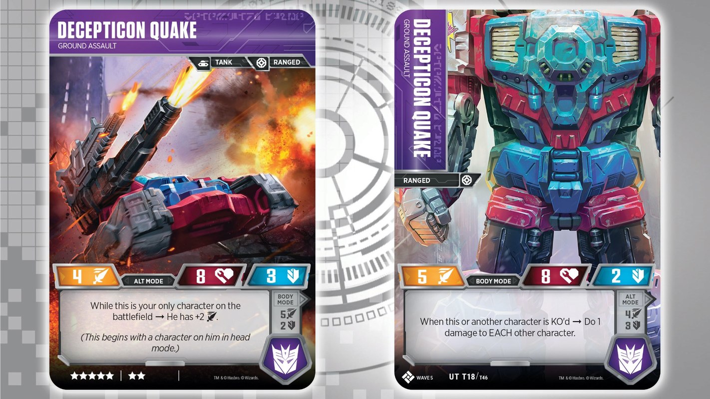 Decepticons Quake and Chasm Transformers TCG Wave 5 Cards Revealed