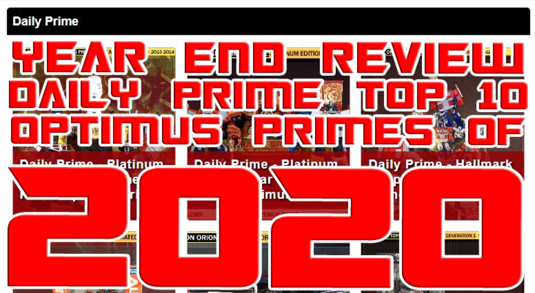 Daily Prime - Top 10 Optimus Prime Releases of 2020