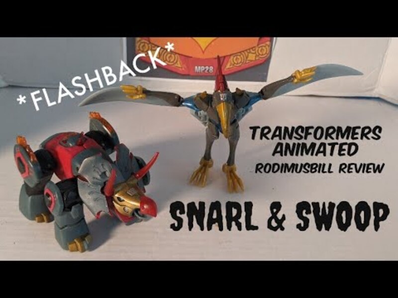 Transformers Animated SNARL (not Slag) & SWOOP Dinobot Figures Rodimusbill Flashback Review