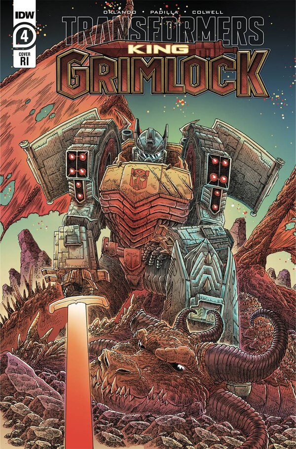 Transformers King Grimlock Issue #4 RI Cover Artwork by James Stokoe