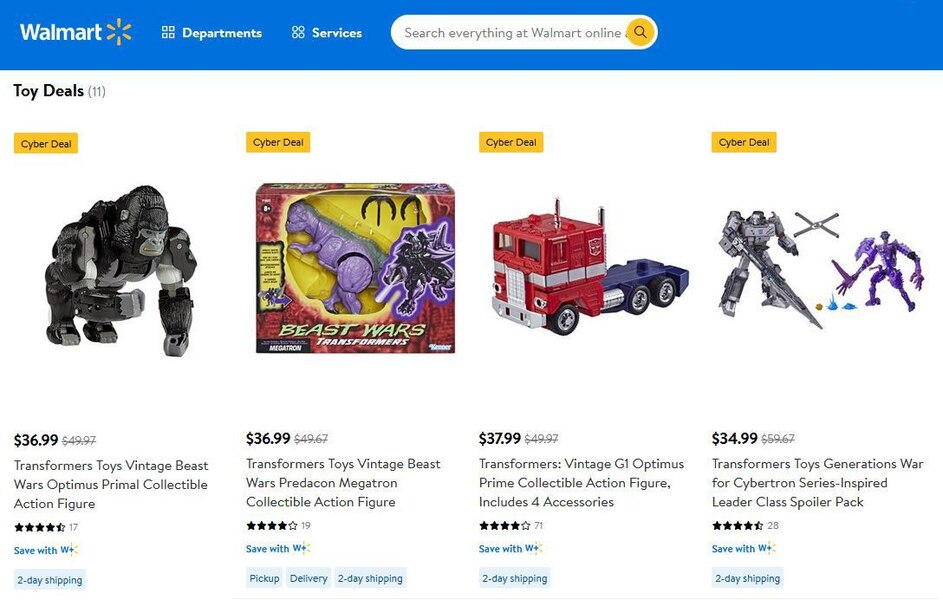 Walmart Cyber Monday Deals - Beast Wars, War For Cybertron, More!