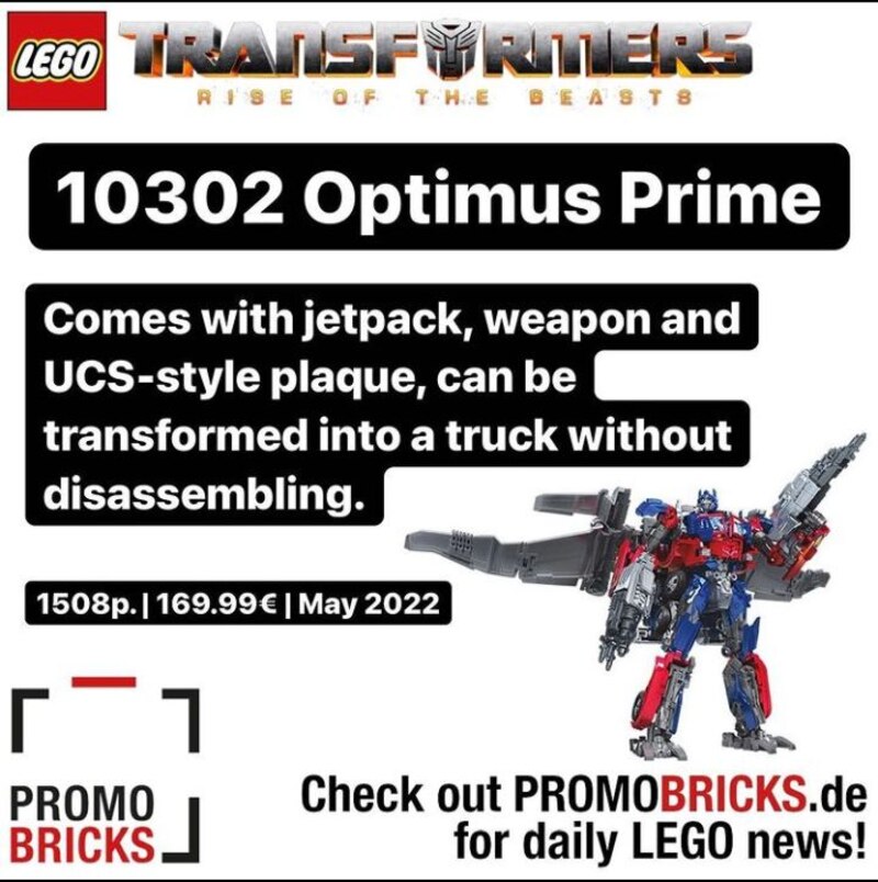 Leaked LEGO Transformers Optimus Prime Set Coming Soon?