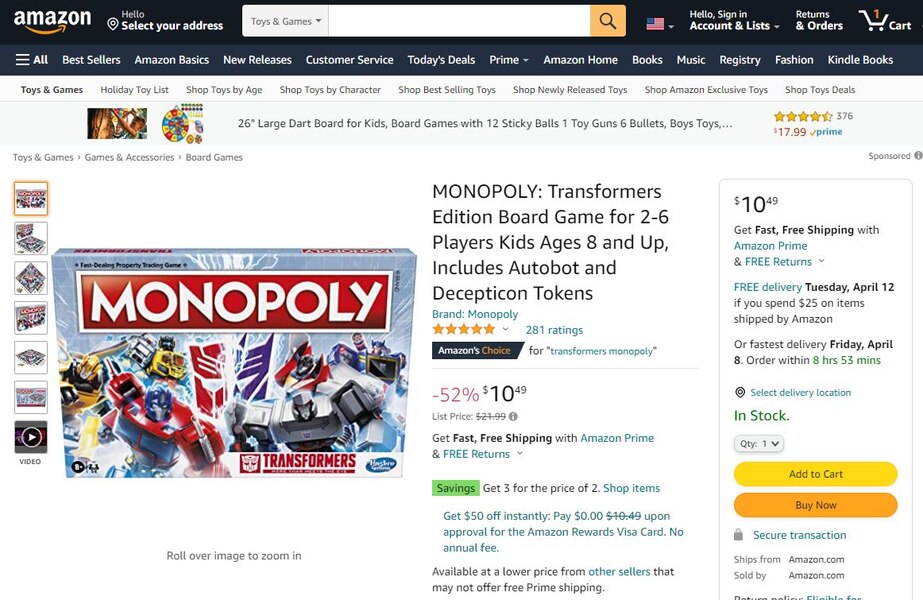 Scalper Buster - MONOPOLY: Transformers Edition Only $10!