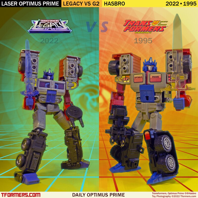 Daily Prime - Transformers Legacy Vs G2 Laser Optimus Prime Robot Modes