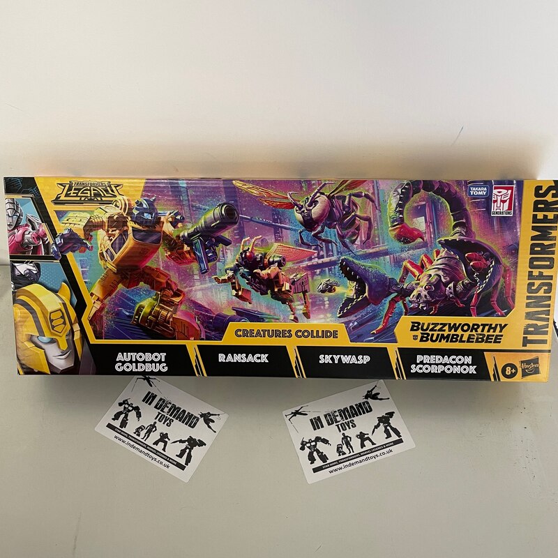 First Look at Transformers Legacy Buzzworthy Bumblebee Creatures Collide 4 Pack!