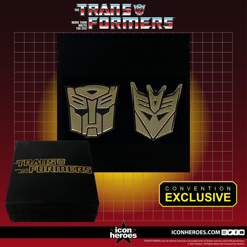 SDCC 2022 - Icon Heroes Exclusive Transformers 24k Gold Plated Pin Set Revealed!