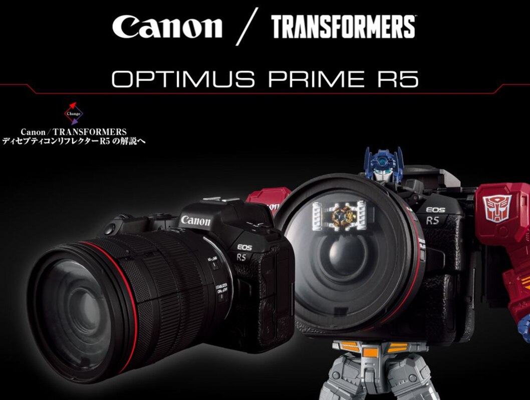 Takara Tomy Canon EOS X Transformers Optimus Prime R5 Crossover Official Images