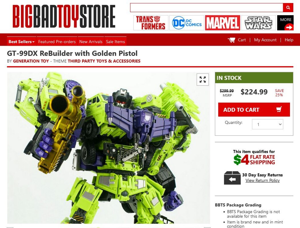 Scalper Buster - GT-99DX ReBuilder with Golden Pistol Just $225 USD