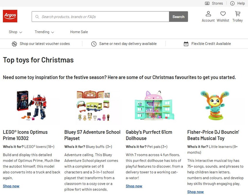 Argos names its top 15 toys for Christmas 2022 with releases from