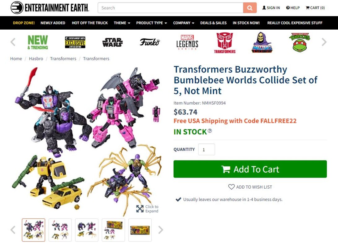 Scalper Buster - Buzzworthy Bumblebee Worlds Collide 4-Pack $64 Ships FREE!