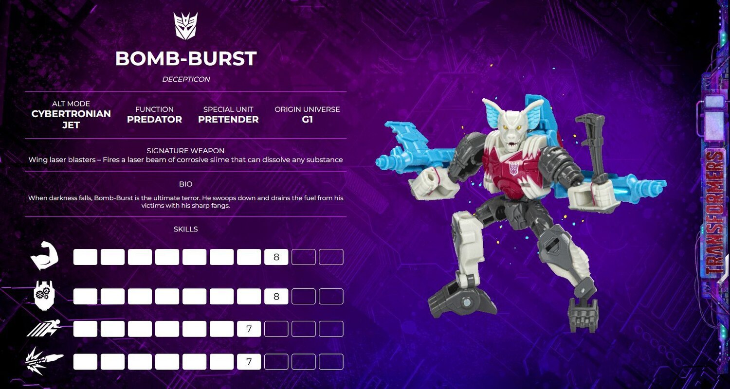Transformers Legacy More Character Bios - Bomb-Burst, Soundwave, Hot Rod, More