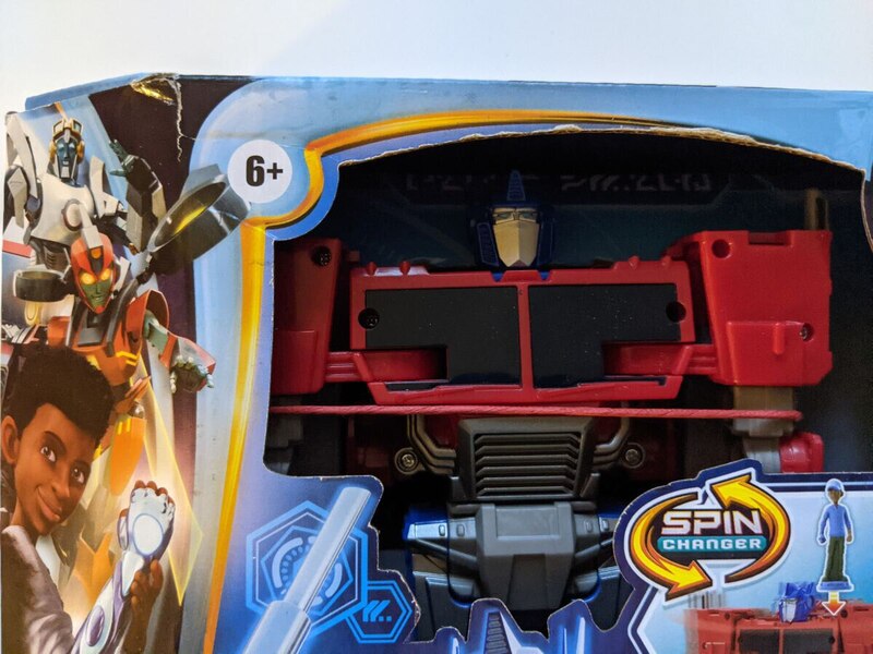 In Hand Box Image Of Transformers Earthspark Spin Changer Optimus Prime With Robby Malto  (2 of 5)