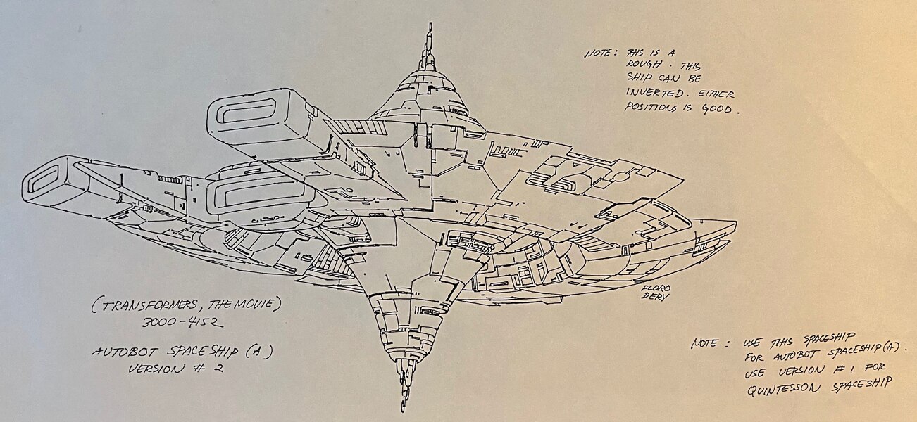 Transformers The Movie 1986 Concept Art Drawing Autobot Spaceship Version 2 (3 of 15)