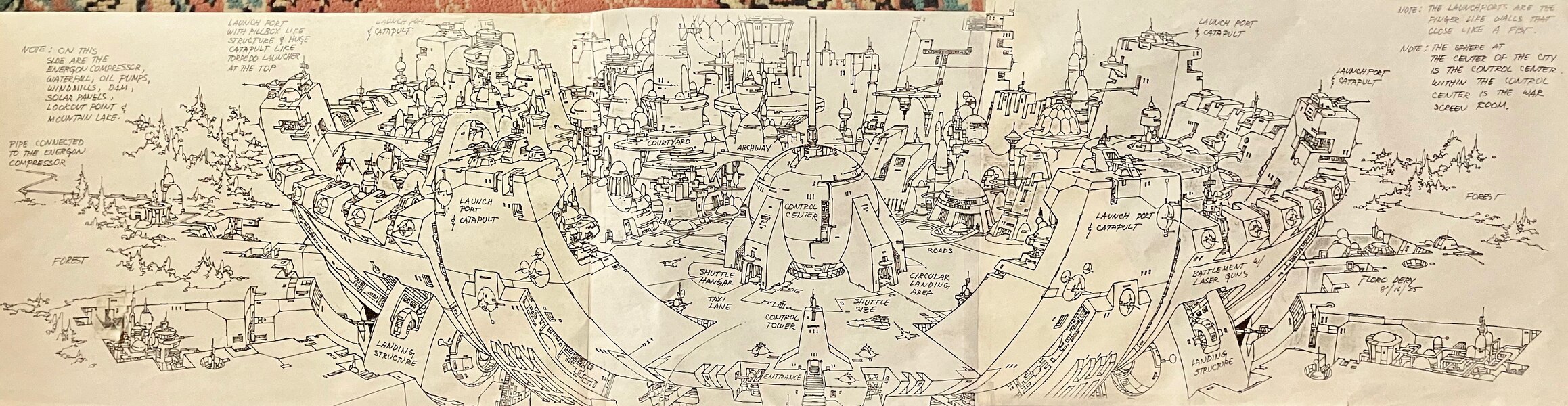 Transformers The Movie 1986 Concept Art Drawing City Panorama (4 of 15)