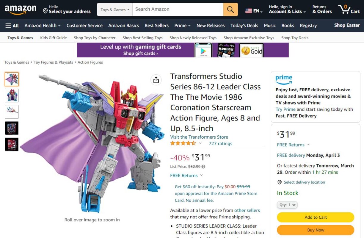 Transformers Studio Series 86-12 Leader The Transformers: The Movie 1986  Coronation Starscream 8.5 Inch Action Figure [Toys, Ages 8+] 