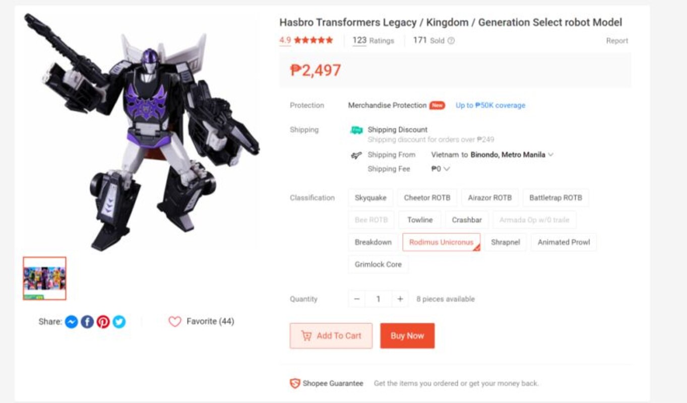 Shattered Glass Rodimus Leaked Listing from Generation Selects? 