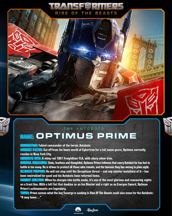 Official Chracter Biographies For Transformers Rise Of The Beasts  (13 of 16)