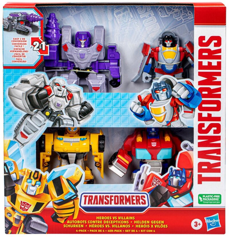 Heroes vs Villains Autobot and Decepticons Rescue Bots 4-Pack Coming Soon