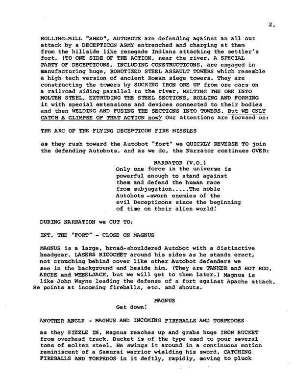 The Very First The Transformers The Movie 1986 Script Now Online